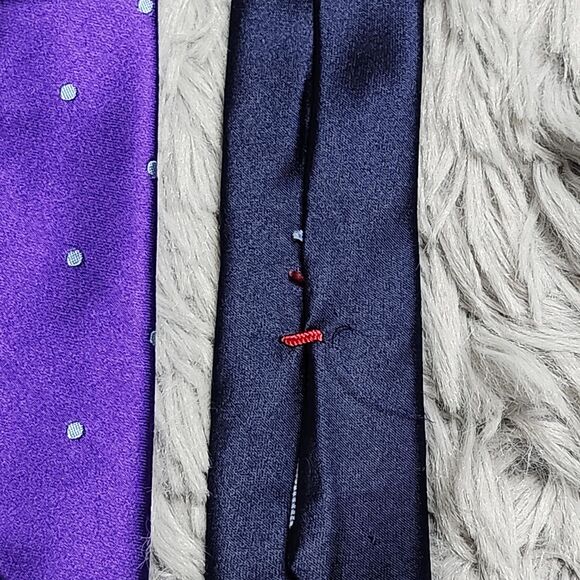 Tommy Hilfiger Tie Mens Purple Polka Dot 100% Silk Classic Necktie Formal 59in - Picture 7 of 11